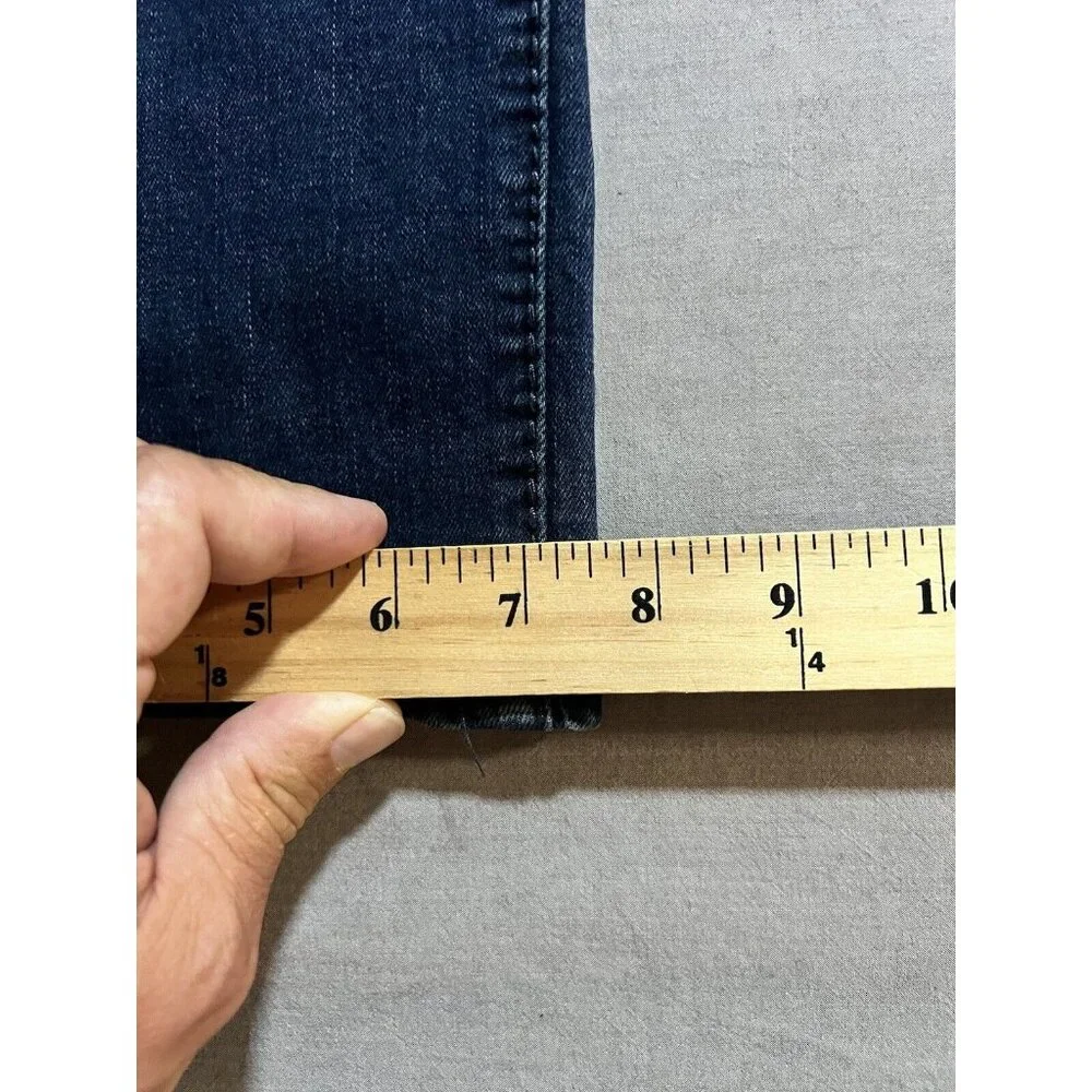 True Religion Geno Relaxed Slim Jeans Mens 34x25 Blue‎ Dark Wash Flap Pockets.